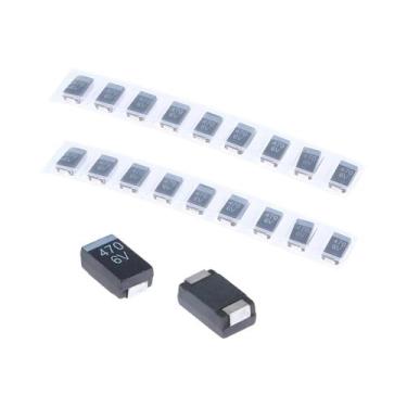 Imagem de Capacitores De Tantalum SMT Pretos 470uF 6V 20Pcs 50Pcs Componentes Pa