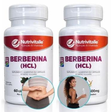 Imagem de Kit 2 X Berberina HCL Nutrivitalle 1500mg 60 caps Original-Unissex