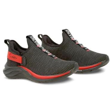 Imagem de Tênis Infantil Olympikus Maneiro Kids Masculino - Preto e Vermelho, 34