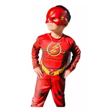 Imagem de Fantasia Infantil Do Flash Longa Com Máscara e Enchimento - RR STORE 2
