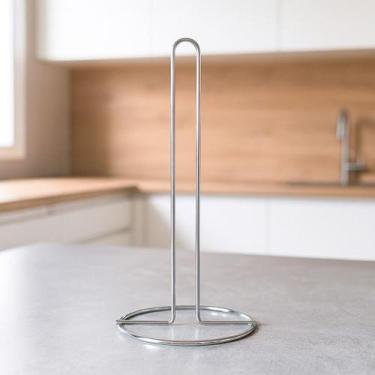 Imagem de Suporte Porta Papel Toalha Em Inox Para Cozinha 28x14cm Mesa - Clink