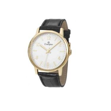 Imagem de Relógio Champion Social Pulseira Couro Preta Unisex Cn20695b