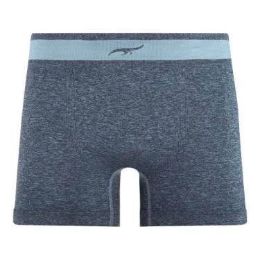 Imagem de Cueca Boxer Mescla sem Costura Azul Gelo Zee Rucci, GG