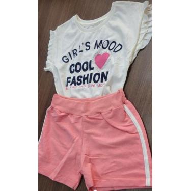 Imagem de Conjunto infantil kids mundo short moletom e camisa estampada  - Lilic