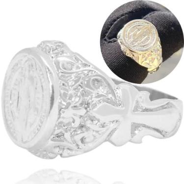 Imagem de Anel Masculino Prata De São Bento Banhado a Prata 925 Dedeira - Tropic