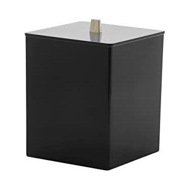 Imagem de Lixeira Quadrada de Acrílico Preto Bagno 7L - paramont plastico, Preto