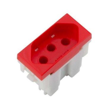 Imagem de Módulo Tomada 10A Vermelho 2P + T Siena 6080 Alumbra