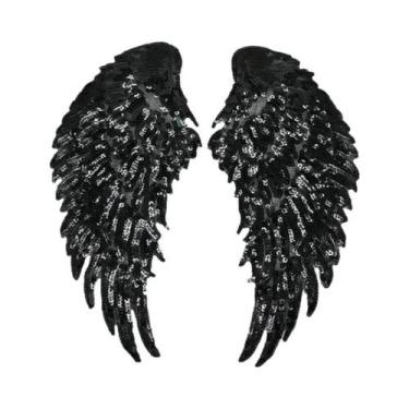Imagem de Aplique De Lantejoulas Grandes Em Formato De Asa Para Costurar Em Roup