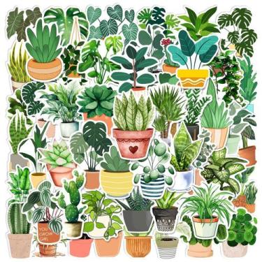 Imagem de Adesivos 50 unidades/lote de verduras, vasos, plantas, vinil impermeáv