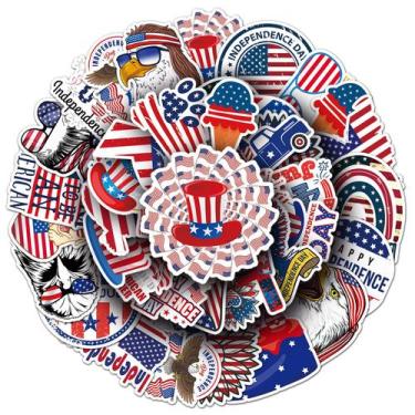 Imagem de Pacote de adesivos do Dia da Independência Americana, 50 unidades à pr