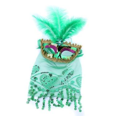 Imagem de Máscara de festa, pluma ciana, meia face, pintura em Veneza - yiweisai