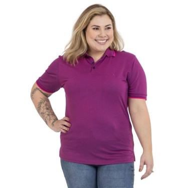 Imagem de Camisa Polo Plus Size Feminina Botões Dia a Dia Trabalho