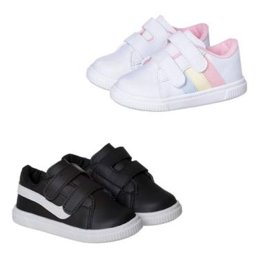 Imagem de Kit 2 Pares Tenis Infantil Antiderrapante Colorido Feminino - Mimoflex