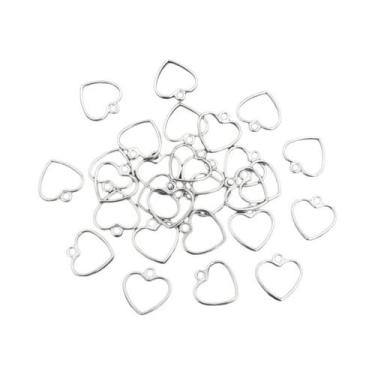 Imagem de Pingentes De Corações Vazados Em Ouro E Prata Antigos, 100 Peças, Ping