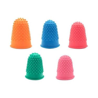 Imagem de Protetores De Dedo De Silicone (5 Peças) Para Costura, Bordado E Corte