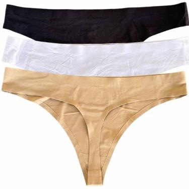 Imagem de Calcinha fio Não Marca Na Roupa Kit 3 Peças Combo Revenda, G/GG, Preto