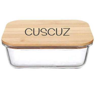 Imagem de Pote Hermético Vidro e Tampa de Bambu (1 Litro) Cuscuz - Casa Vitá, Cu