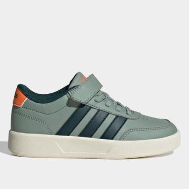 Imagem de Tênis Infantil Adidas Breaknet 3.0, Verde, Preto, 32
