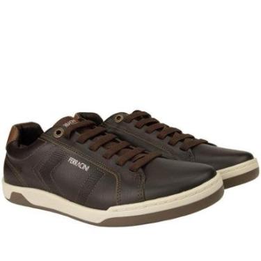 Imagem de Sapatênis Ferracini Lexus Perfuros Couro Marrom | STZ-Masculino