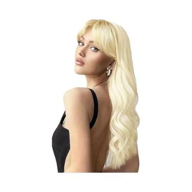 Imagem de Peruca Sintética Ondulada Grande Vermelho Vinho Para Festas, Halloween