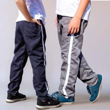 Imagem de Kit 2 Calças Infantil Maculina Tactel Leve Uniforme Escola Dia a Dia-Masculino