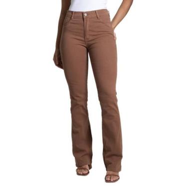 Imagem de Calça Sarja Sawary Boot Cut - 283015 - marrombr 40, Marrom, 40