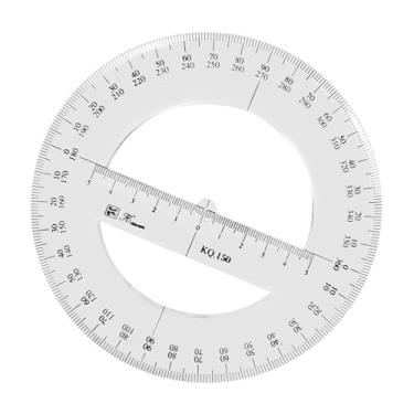 Imagem de Transferidor de 360 graus, régua redonda, ferramentas angulares, transferidor circular para escola, escritório, sala de aula, 15 cm