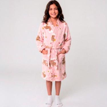 Imagem de Roupão Infantil Benévola Quentinho Inverno Microfibra Aveludado Super 