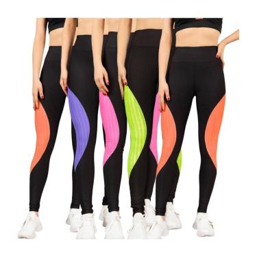 Imagem de KIT 5 CALÇAS Leg LEGGING REDINHA Cintura Alta Fitness Treino Casual Corrida Academia Co...