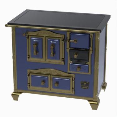 Imagem de Fogao a Lenha Venax n 2 Imperador Premium Azul, SAIDA ESQUERDA