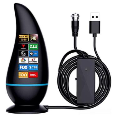 Imagem de Antena interna digital amplificada 1080 hdtv cabo 3m - Lelong