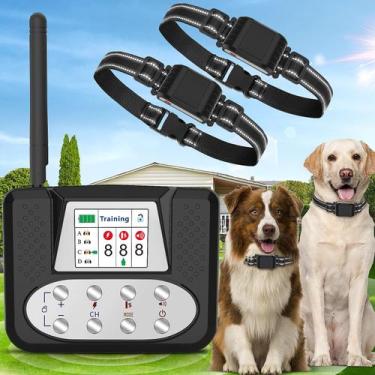 Imagem de Cerca elétrica sem fio para cães TLKTL para 2 cães, LCD, alcance de 30