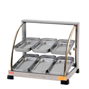 Imagem de Estufa marchesoni ouro curva dupla 6 bandejas 127v inox, Inox, 110V