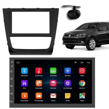 Imagem de Central Multimídia Automotiva Android Auto Saveiro G6 Moldura + Câm Preto 7 Touch Screen Bluetooth Wi-Fi GPS