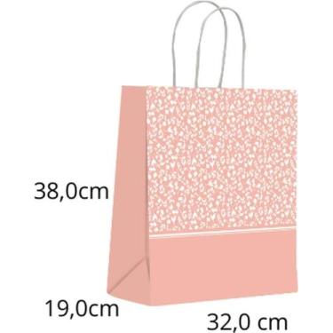 Imagem de Sacola para Presente Decorada Nude Rosas G 32X38X19CM PCT.C/10 - SCRIT