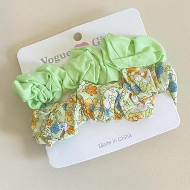 Imagem de Kit com 2 Elásticos Scrunchie para Cabelo Colorido - Pistache Acessóri