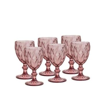 Imagem de Conjunto de 6 taças de vidro Diamond Lilas  325ml - LYOR