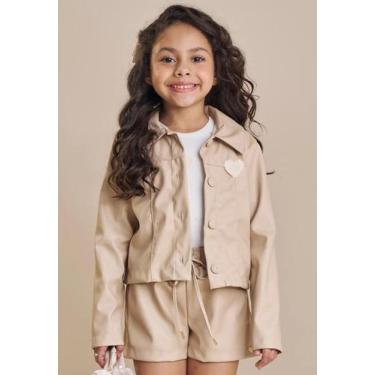 Imagem de Jaqueta Gola Suede Bege Menina Kukiê, 12, Bege