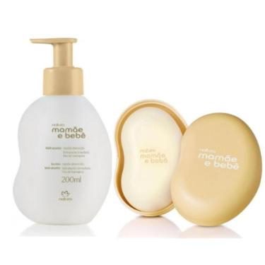 Imagem de Kit Mamãe e Bebê Hidratante 200ml + Sabonete com Saboneteira Flor de L
