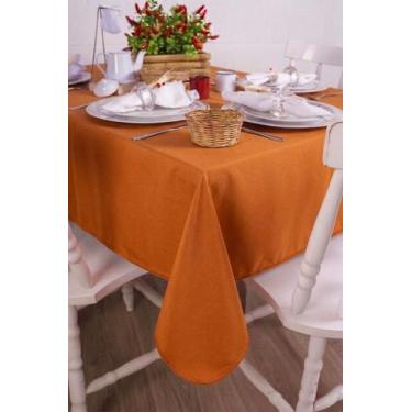 Imagem de Toalha de Mesa Retangular em Oxford Laranja, 1,40 x 3,20