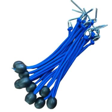 Imagem de Kit 50 Elásticos Extensor Pino e Bolinha para Instalação de Capas e Lonas para Piscina 15CM