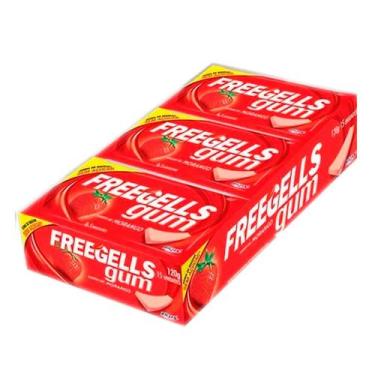 Imagem de Chiclete Freegells Gum Morango com 15 unidades