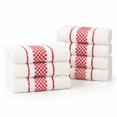 Imagem de Kit 10 Pano de Prato Atoalhado Para Cozinha Felpudo Malta 45x70cm 370g/m² 100% Algodão - Vermelho