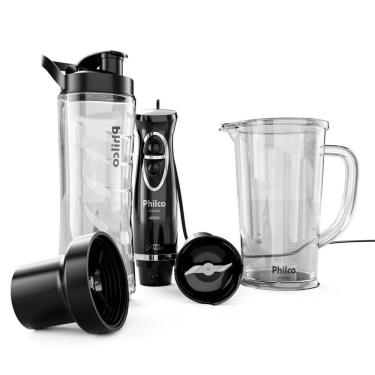 Imagem de Mixer e Blender PMX40A 400W 1 Velocidade e Turbo Preto Philco com Copos 600ML e 800ML