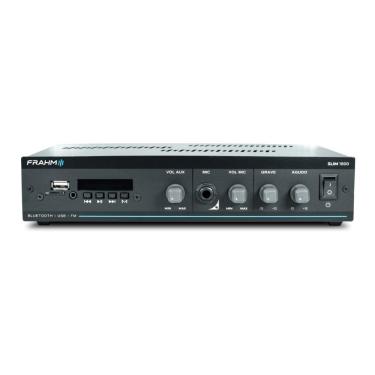 Imagem de Amplificador de Áudio Frahm Slim 1800 G5 para Som Ambiente 60W RMS Classe AB Bivolt Automático Bluetooth USB