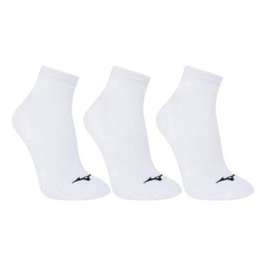 Imagem de Kit Meia Mizuno Prime Unissex 3 Pares, Branco, Preto, 33/38