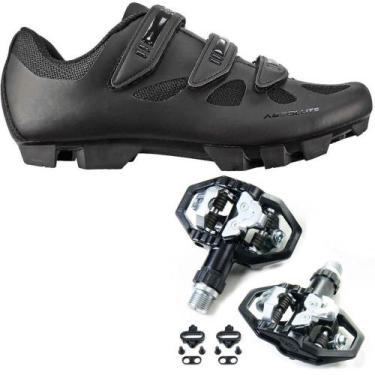 Imagem de Kit Sapatilha Absolute Nero + Pedal 9/16 Clip Wellgo MTB, 45 BRA, Pret