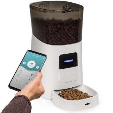 Imagem de Comedouro Automático Alimentador Inteligente Programável Smart Feeder Cachorro e Gato MADOG Pet Aplicativo Celular Wi-fi Capacidade 6 Litros com Gravador de Voz