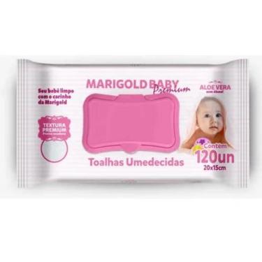 Imagem de Toalha Umedecida Marigold Premium Rosa 120 Unidades