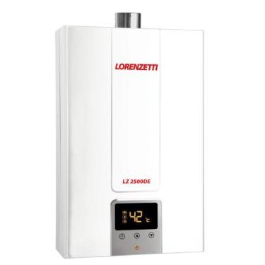 Imagem de Aquecedor Agua A Gás Lorenzetti GLP 25 Litros Lz 2500de Inox GLP Gás d